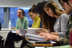 lecture hall of students