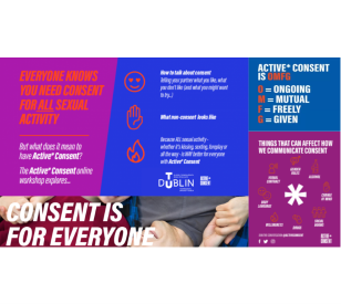 Collage of active consent awareness posters