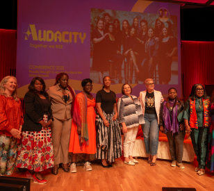 Speakers onstage at the Black Irish Sisters Audacity conference at TU Dublin June 2025