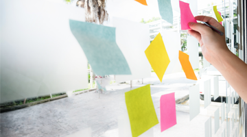 workshop post its on glass