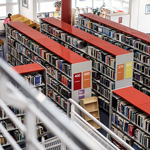bookshelves in Tallaght library