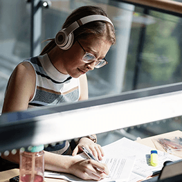 Girl with headphones