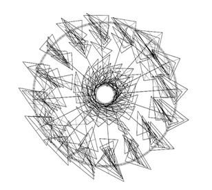 The top view of the drawing of Solaris Nexum by artist Alexandra Carr